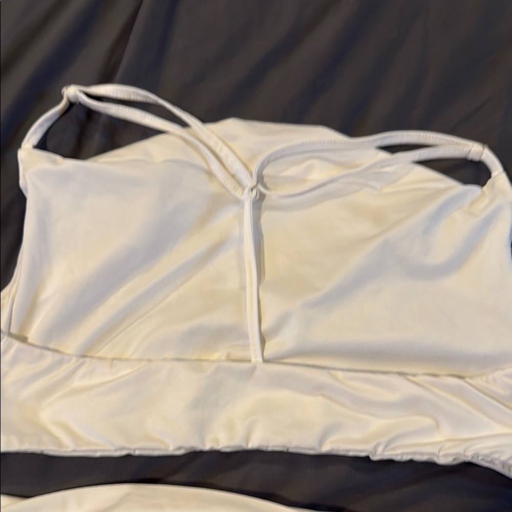White Ruched Two-Piece Set - Picture 3 of 5